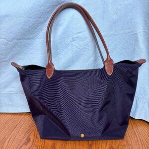 Longchamp Le Pilage Large Eggplant Tote